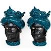 VERUS Teste di Moro in ceramica Siciliana di Caltagirone Verus Ottanio. Uomo Donna cm 45