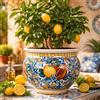 CERAMICHE CALTAGIRONE Portavaso ceramica Caltagirone Frutta cm 40