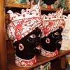 VERUS Testa di moro in ceramica Siciliana di Caltagirone Verus Donna-Uomo Rosso cm 45