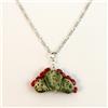 CERAMICHE CALTAGIRONE Collana ceramica Fichi D'India 3 Foglie
