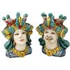 VERUS Coppia Teste ceramica Caltagirone Verus h 25