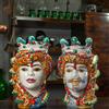 VERUS Teste di moro sicliane in Ceramica Caltagirone Verus Donna-Uomoh.35