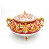 CERAMICHE CALTAGIRONE Centrotavola ceramica con coperchio rosso