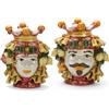 CERAMICHE CALTAGIRONE Teste di moro siciliane in Ceramica Caltagirone Donna-Uomo BO H.25