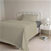 Italian Bed Linen COMPLETO LETTO PIAZZA E MEZZA NATURAL COLOR 100% Cotone - Prodotto in Italia - Sopra 180x300 cm, Sotto 120x200 cm, Federa 50x80 cm Tinta Unita - DoubleFace - Tortora/Fumo