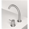 Zazzeri Miscelatore Lavabo da Piano Z316 Inox Spazzolato - Altezza Canna Erogazione: H 21.2 CM