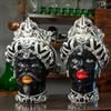 VERUS Testa di moro in ceramica siciliana di Caltagirone Donna-Uomo Zebrata cm 45