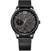 Tommy Hilfiger Orologio Multifunzionale al Quarzo da Uomo da 44 mm - Quadrante Nero con Motivo Clou de Paris, Bracciale in Acciaio Inossidabile Nero, Resistente all'Acqua 5ATM - 1791420