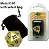 Blackfire Dado d20 in metallo Gold (con sacchettino) - BF07226