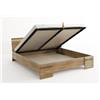 Skandica Letto contenitore in legno massiccio di Faggio - Sparta (Struttura colore Noce 120x200 (est. 125,5x220) )