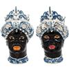 VERUS Teste di Moro Siciliane in ceramica Caltagirone Verus Donna-Uomo Punta Blu cm 45