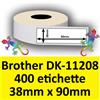 Brother Etichette per Brother DK-11208 38 mm x 90 mm 400et.