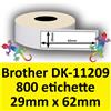 Brother Etichette per Brother DK-11209 29 mm x 62 mm 800et.