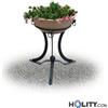 Fioriera rotonda con vaso in terracotta h28750