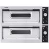 Prismafood Forno Pizza Elettrico BASIC44 - N° 2 Camere di Cottura - Capacità N° 4 + 4 Pizze Ø 32 Cm