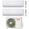 Toshiba Condizionatore Climatizzatore Toshiba Dual Split Seiya R-32 10000+13000 BTU Con RAS-2M18U2AVG-E Wi-Fi Optional