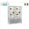 Vetrina Refrigerata Pasticceria 2 Porte, 4 lati espositivi,10 ripiani rettangolari, Linea Curve