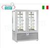Vetrina Refrigerata Pasticceria 2 Porte, 4 lati espositivi,12 ripiani rotanti, Linea Curve