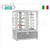 Vetrina Refrigerata Pasticceria 2 Porte, 4 lati espositivi, 5 ripiani rettangolari+6 ripiani rotanti