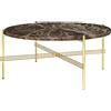 GUBI tavolino rotondo con struttura ottone TS Ø 80 x 35 cm - 10017175