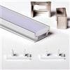 1908 PROFILO ALLUMINIO CALPESTABILE 1M PER STRISCE STRIP LED BARRA RIGIDA 1MT