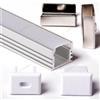 2m 1612 16x12mm PROFILO ALLUMINIO PER STRISCE STRIP LED BARRA RIGIDA 2MT
