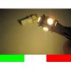 2pz LAMPADINE 5 LED SMD 5050 BIANCO CALDO W5W T10 BW