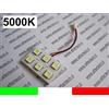 PANNELLO 6 LED SMD5050 BIANCO 5000K T10 BA9S SILURO L15