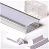 2910 PROFILO INCASSO LARGO ALLUMINIO 1M PER STRISCE STRIP LED BARRA RIGIDA 1MT