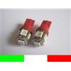 COPPIA LAMPADINE LAMPADE 5 LED ROSSO RED T10 W5W BR