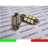 2 2pz COPPIA LAMPADINE LUCI TARGA SILURO 36mm 6 LED SMD BIANCO PURO 5000K K215