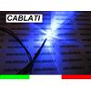 10 LED BLU 5mm 20.000mcd CABLATI 30cm CON RESISTENZA 12v CON CAVO A2B30