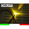 10 LED GIALLI GIALLO 5mm CABLATI 30cm CON RESISTENZA 12v CON CAVO A2B27