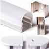 2114B PROFILO ALLUMINIO 1M PER STRISCE STRIP LED BARRA RIGIDA 1MT + COPERTURA