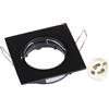 NERO SUPPORTO DA INCASSO QUADRATO ORIENTABILE PORTALAMPADA FARETTI LED GU10 D6A3