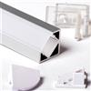 3m 3metri 1919F PROFILO ALLUMINIO ANGOLARE PER STRISCE STRIP LED BARRA RIGIDA