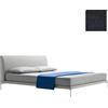 ZANOTTA letto matrimoniale TALAMO con piedini nichel satinato per materasso 160 x 200 cm - 1883/1-24805-166x216-PIEDI-NICHEL