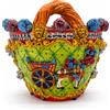 CERAMICHE CALTAGIRONE Borsa in Ceramica Carretto con manici cm 38