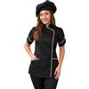 Casacca cuoco donna chef nera bianca mezze maniche femminile cotone cucina - Personalizzabile con il tuo logo