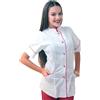 Giacca donna chef maniche corte cucina cuoca ristorazione bianca nera lavoro