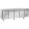 CoolHead Tavolo Refrigerato Ventilato per Gastronomia in Acciaio Inox - N° 4 Porte Autochiudenti - Profondità Cm 60 - Capacità Lt 485