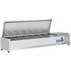 CoolHead Vetrina Porta Ingredienti per Pizza con Coperchio in Acciaio Inox - Capacità n° 7 Bacinelle GN1/4