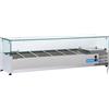 CoolHead Vetrina Porta Ingredienti per Pizza con Top in Vetro - Capacità n° 5 Bacinelle GN1/3 + n° 1 Bacinella GN1/2