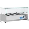 CoolHead Vetrina Porta Ingredienti per Pizza con Top in Vetro - Capacità n° 4 Bacinelle GN1/4