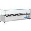 CoolHead Vetrina Porta Ingredienti per Pizza con Top in Vetro - Capacità n° 5 Bacinelle GN1/4