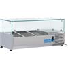 CoolHead Vetrina Ingredienti per Pizza con Top in Vetro - Capacità n° 2 Bacinelle GN1/3 + n° 1 Bacinella GN1/2