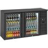 CoolHead Banco Retro Bar Refrigerato in Acciaio QBG200 - N° 2 Porte Vetro a Battente - Capacità Lt 315
