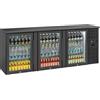 CoolHead Banco Retro Bar Refrigerato in Acciaio QBG300 - N° 3 Porte Vetro a Battente - Capacità Lt 500
