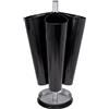 Portaombrelli A 4 Posti Su Colonna Profilata Con Vaschetta Contenimento Acqua - Diam. 25/38 Cm. Alt. 73 Cm. - Nero