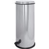 Pattumiera Con Coperchio Inox A Pedale E Secchio In Lamiera Zincata - Diam. 26 Cm. Alt. 58 Cm. - Lucido
